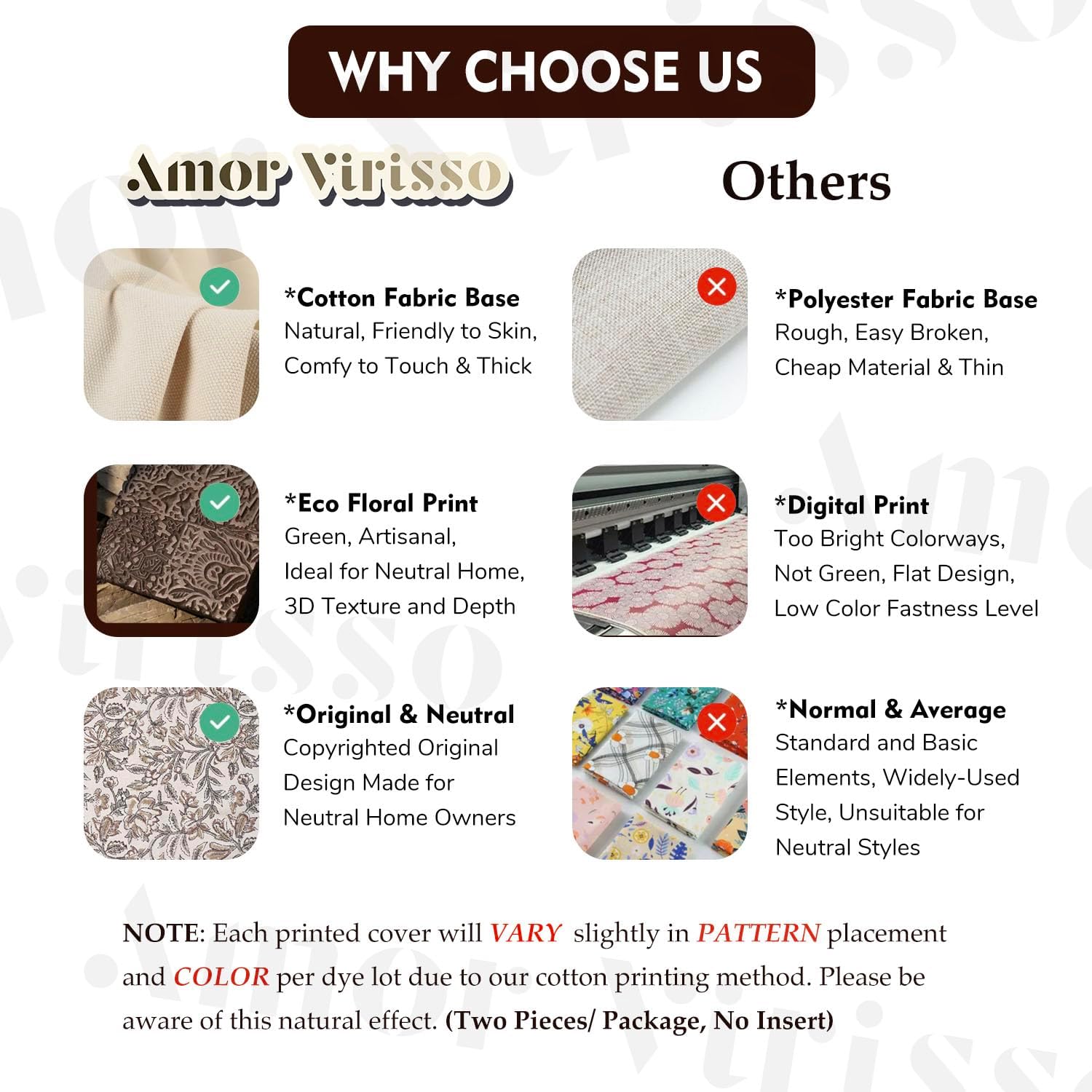 Amor Virisso Floral Throw Pillow Covers 20x20 Set of 2 Vintage Block Print Pillow Covers Decorative Pillow Covers Couch Pillows for Living Room Farmhouse Accent Sofa Pillows, Red/Sand