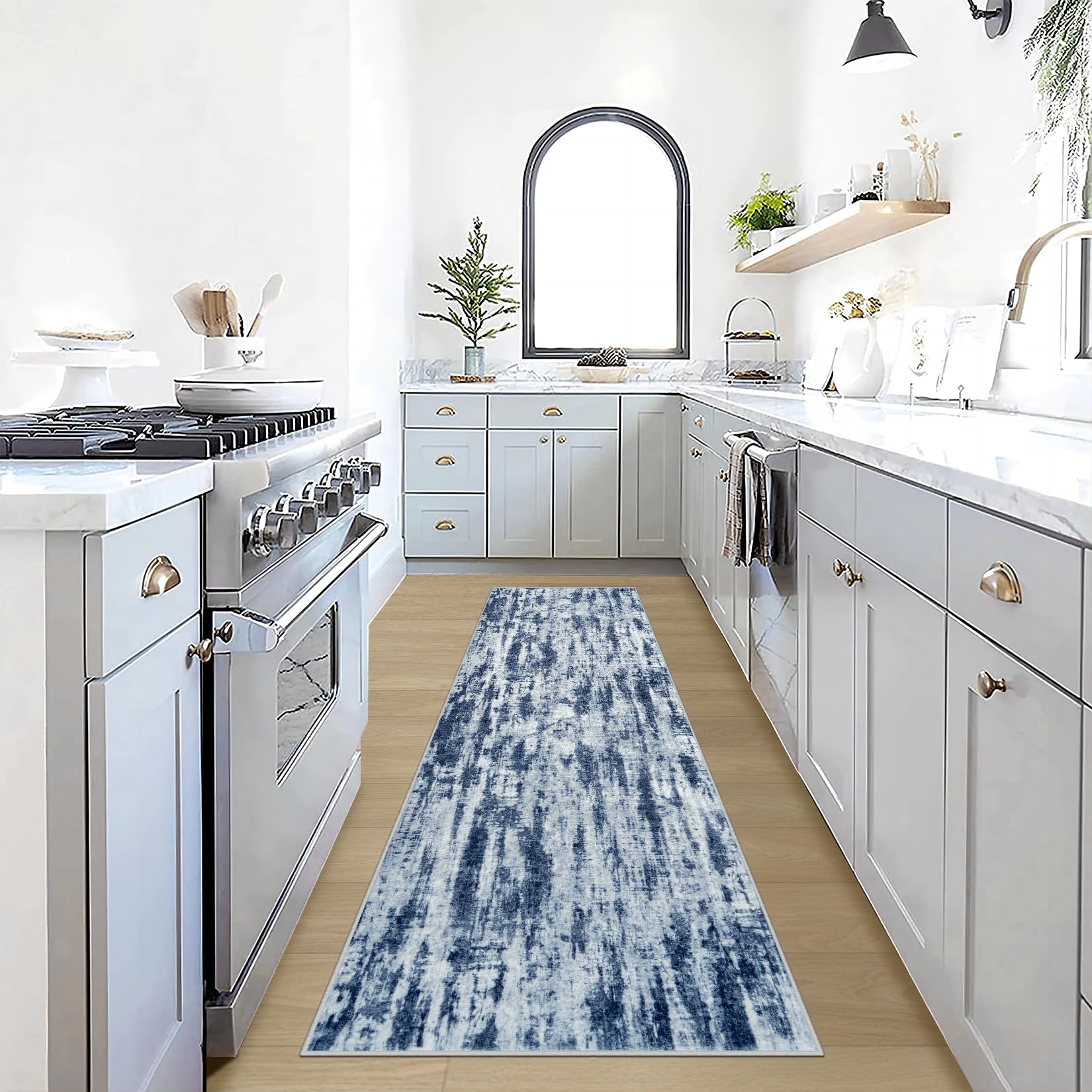 8x10 Area Rugs Washable Rug: Large Modern Abstract Living Room Rug Soft Anti-Skid Thin Carpet Indoor Floor Non-Shedding Carpets for Bedroom Dining Farmhouse Nursery Home Office Black Grey Gold