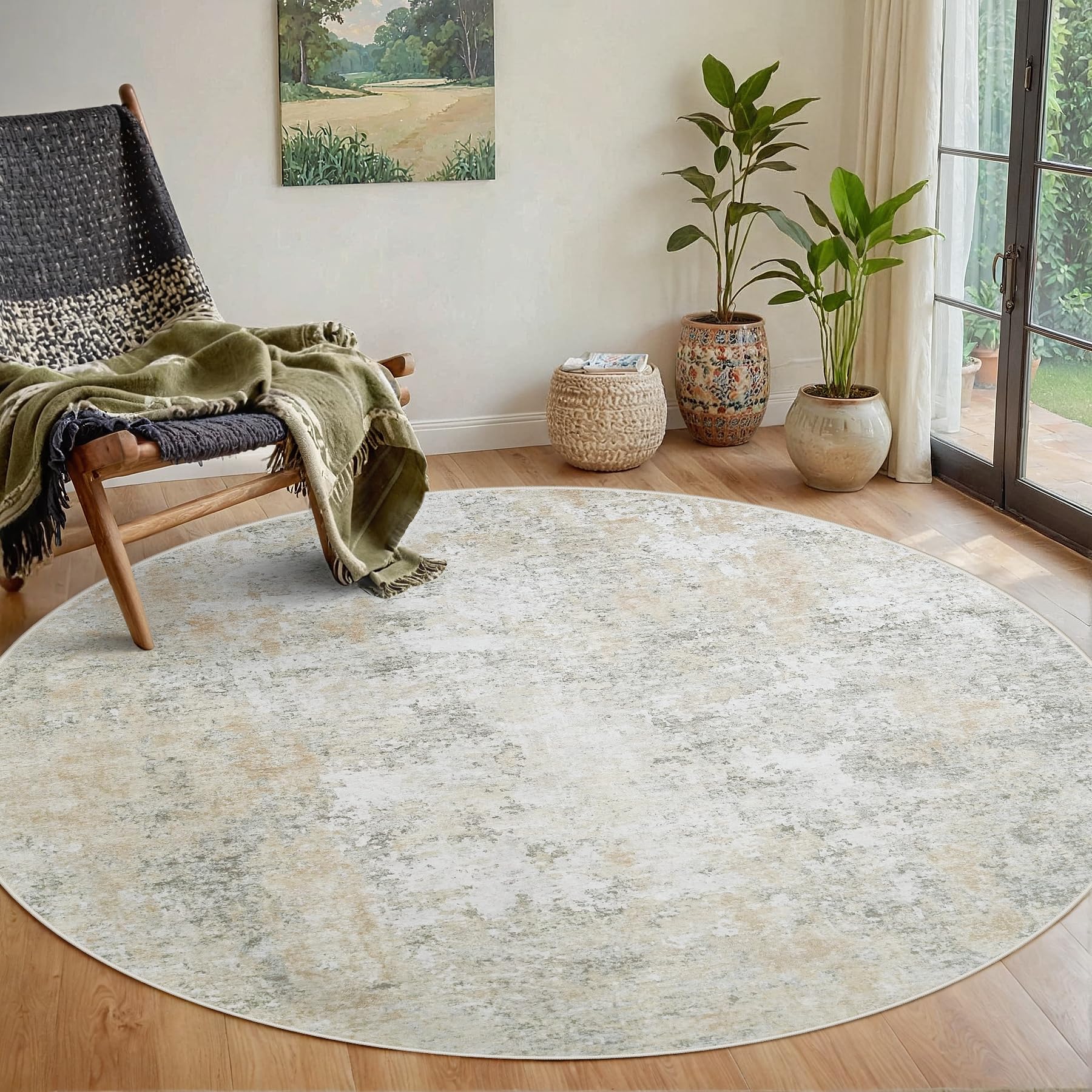 8x10 Area Rugs for Living Room Rug Washable: Abstract Large Rug for Dining Room Bedroom Carpet Non Slip 8 by 10 Indoor Modern Nursery Home Office Blue Grey