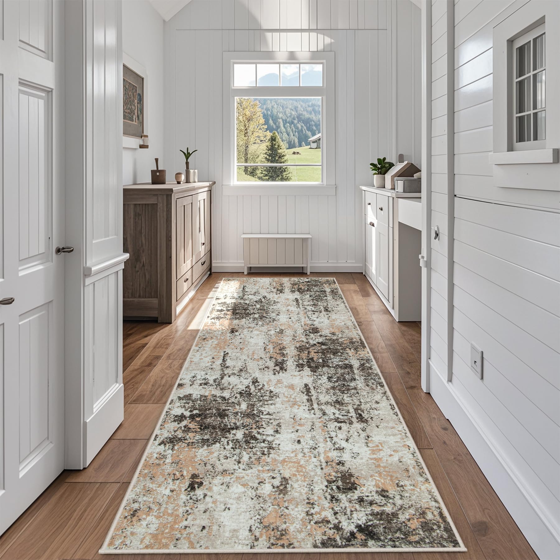 8x10 Area Rugs for Living Room Rug Washable: Abstract Large Rug for Dining Room Bedroom Carpet Non Slip 8 by 10 Indoor Modern Nursery Home Office Blue Grey