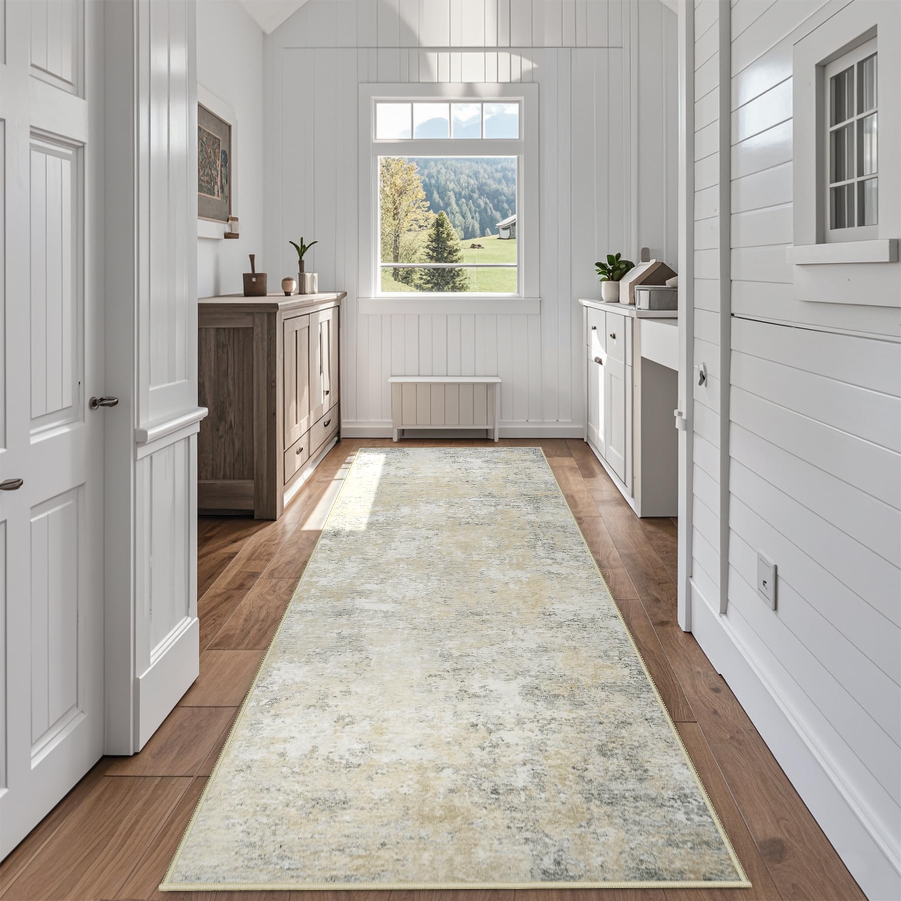 8x10 Area Rugs for Living Room Rug Washable: Abstract Large Rug for Dining Room Bedroom Carpet Non Slip 8 by 10 Indoor Modern Nursery Home Office Blue Grey